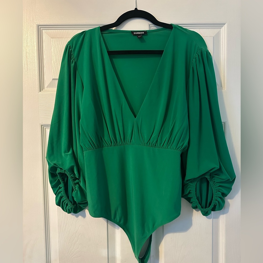 Green Express V-Neck Bodysuit